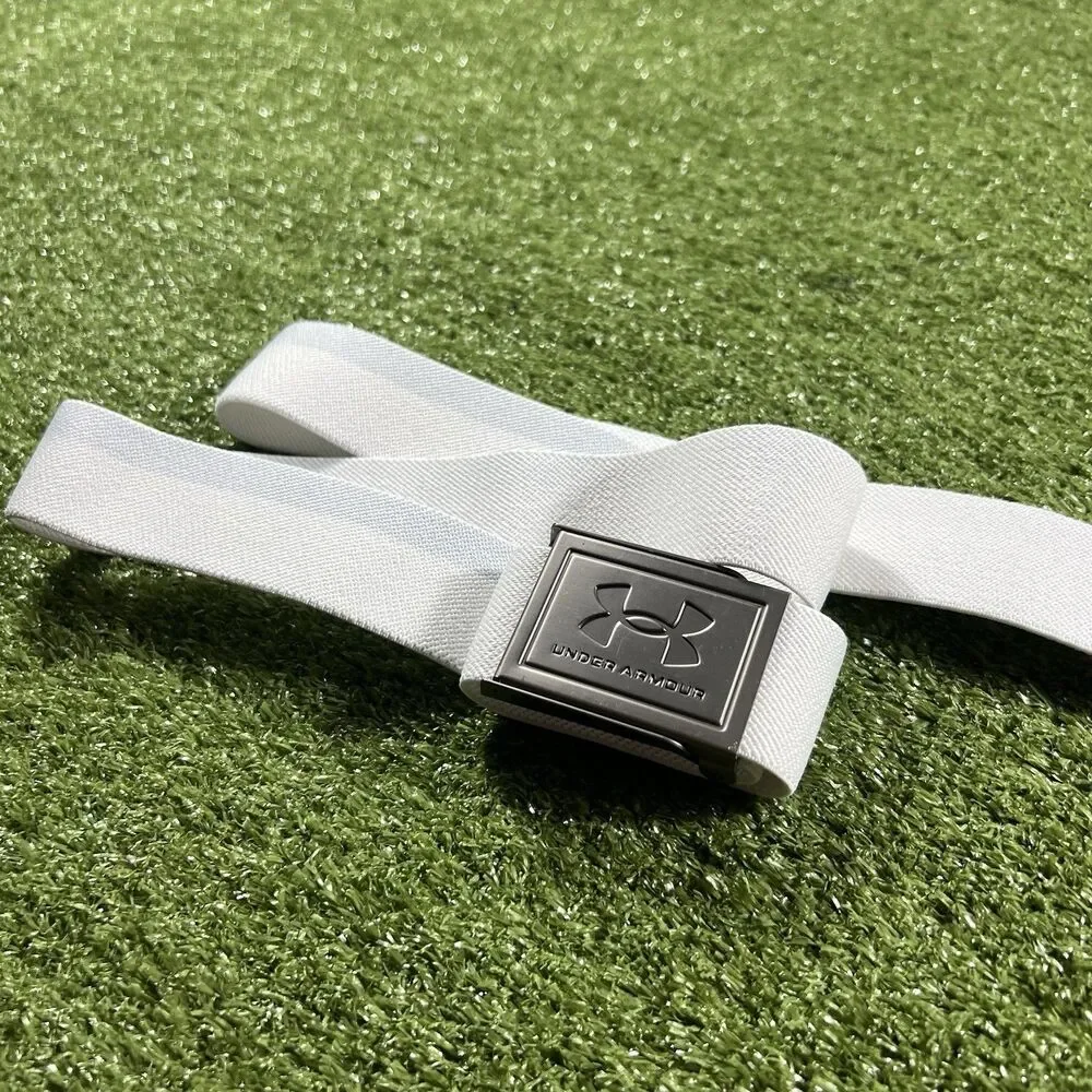 Under Armour Mens UA Webbing Golf Belt White Adjustable NWOT
